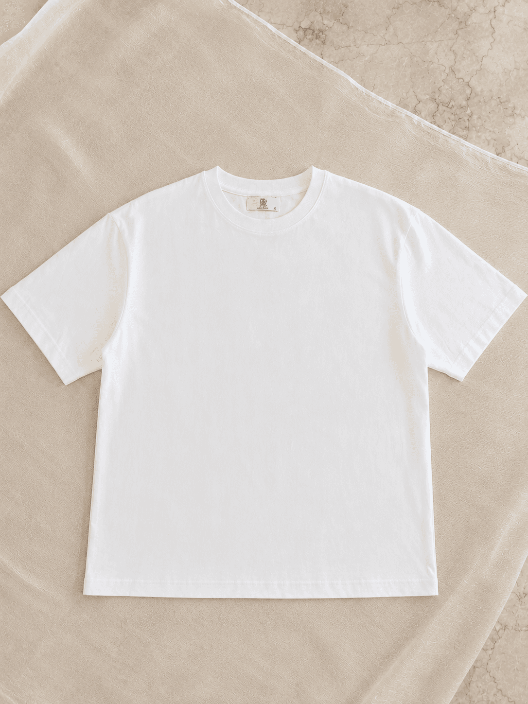 正韓白色短版boxy短袖素T恤 styled